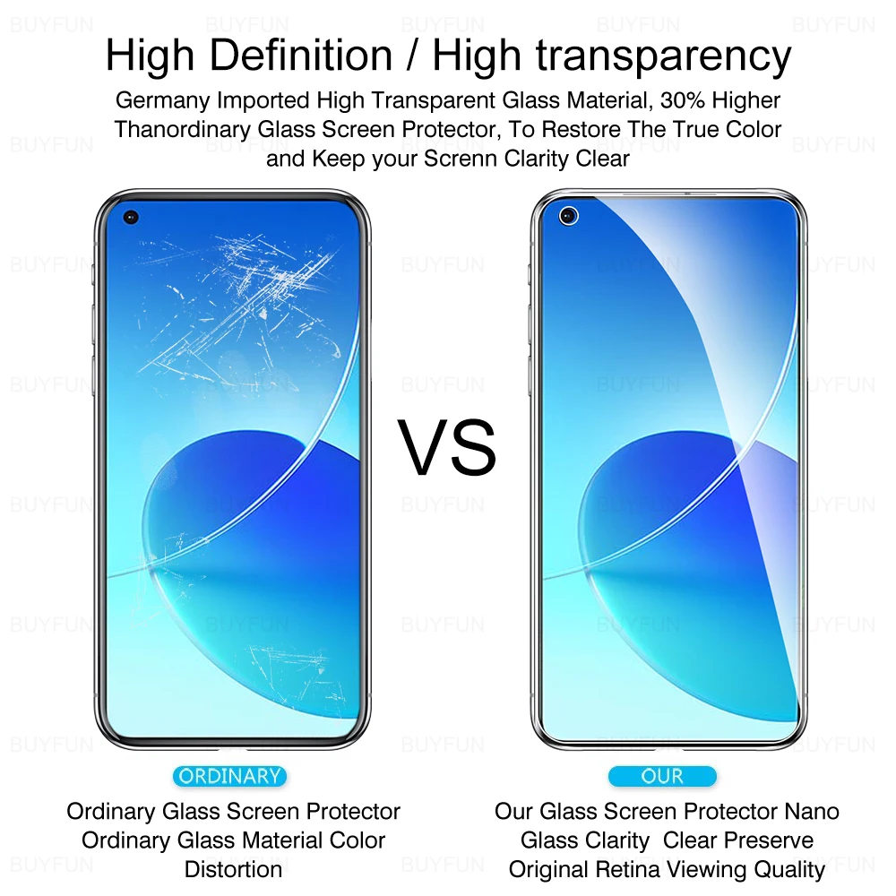 cell phone screen protector 4 Pcs Protective Glass For OPPO Reno 6 5G 6 Reno 5 5G 5 5 Lite 5F 1000D Clear Tempered Film On For OPPO Reno 6 5G Front Glass HD mobile tempered glass