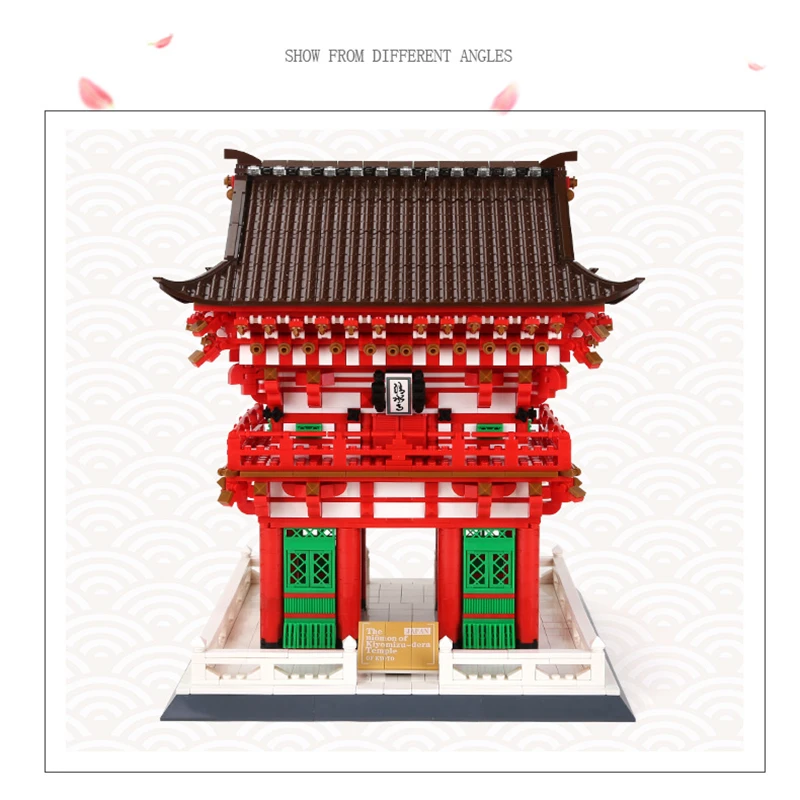 Wange архитектурные блоки Kiyomizu модель храма здания кирпича красивый дом Juguetes Развивающие игрушки для детей Подарки 6212