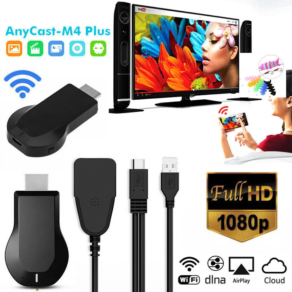 

M4 PLUS 1080P Wireless HD Portable Media Player Streamer Wifi Display Dongle for Projector Smartphone Tablets