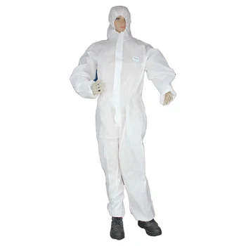 

Disposable X-Large Size Coverall Dust Suit Non-woven Dust-proof Clothing White Labor Safely Security Protection Clothes