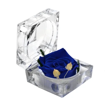 

Display Wedding Preserved Fresh Flower Storage Crystal Decorative Engagement Gift Romantic Ring Box Valentine's Day Festival