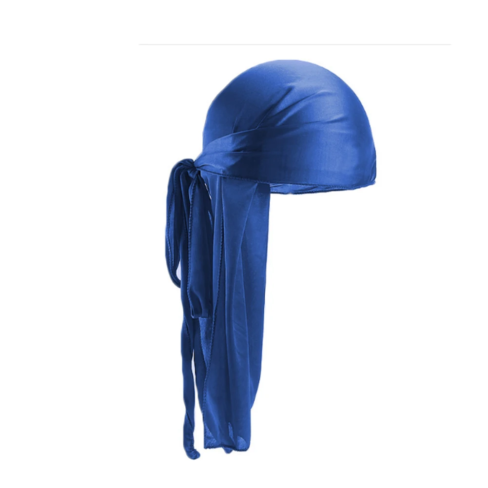 Corona Yellow with Blue Du Rag Head Wrap Biker Bandana
