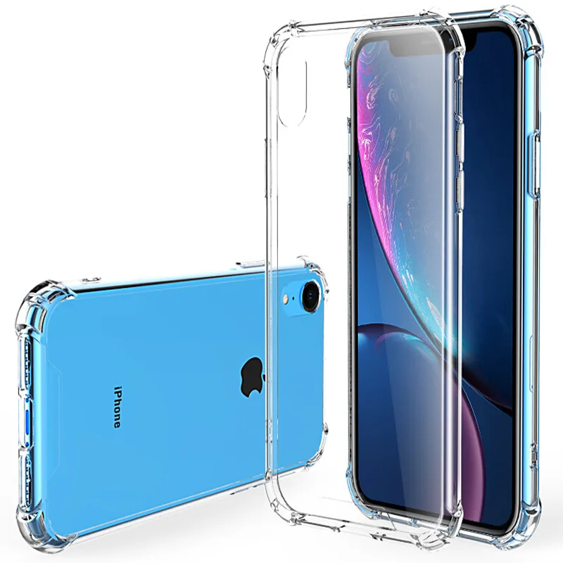 

For iPhone X XS XR Max 8 7 Plus 6 6S Luxury Thin Silicone Soft TPU Airbag Corner Shockproof Transparent Phone Case Back Cover