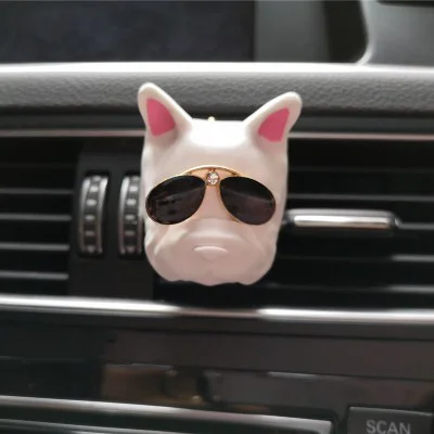 Креативные Автомобильные украшения бульдог автомобиль кондиционер выход духи клип интерьер ароматерапия освежитель воздуха диффузор - Название цвета: Pink Ear