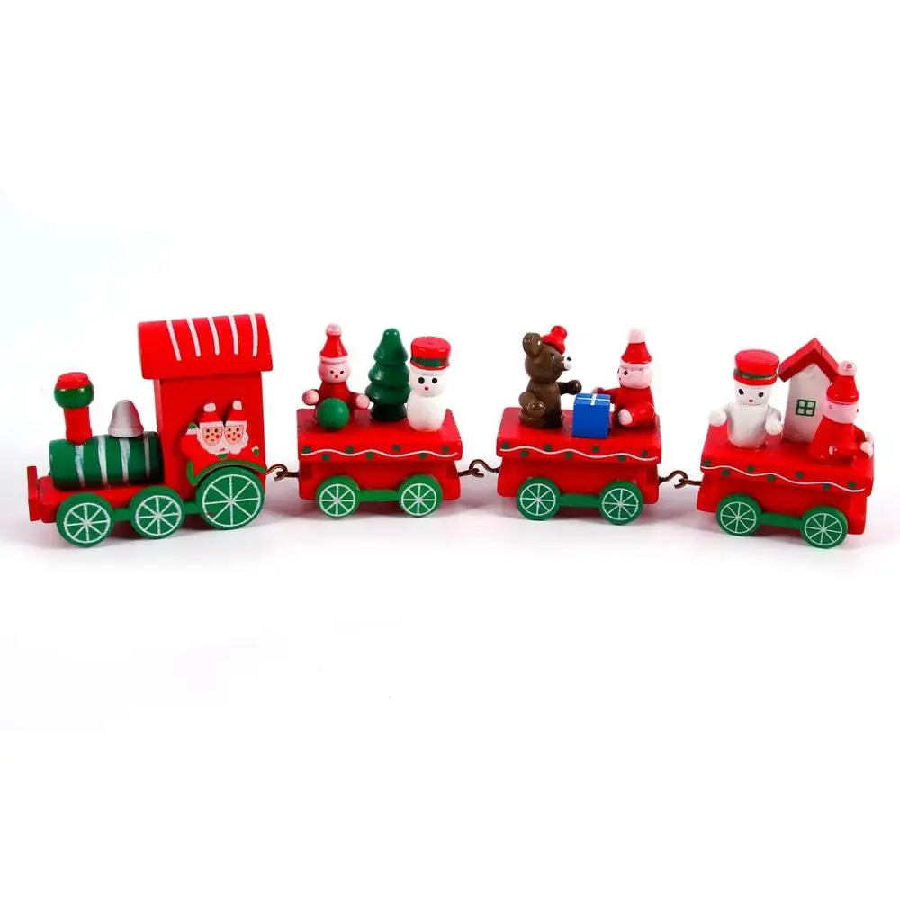 PATIMATE Christmas Wooden Train Merry Christmas Decorations For Home Christmas Ornaments Xmas Navidad Gift New Year - Цвет: Christmas Train 5