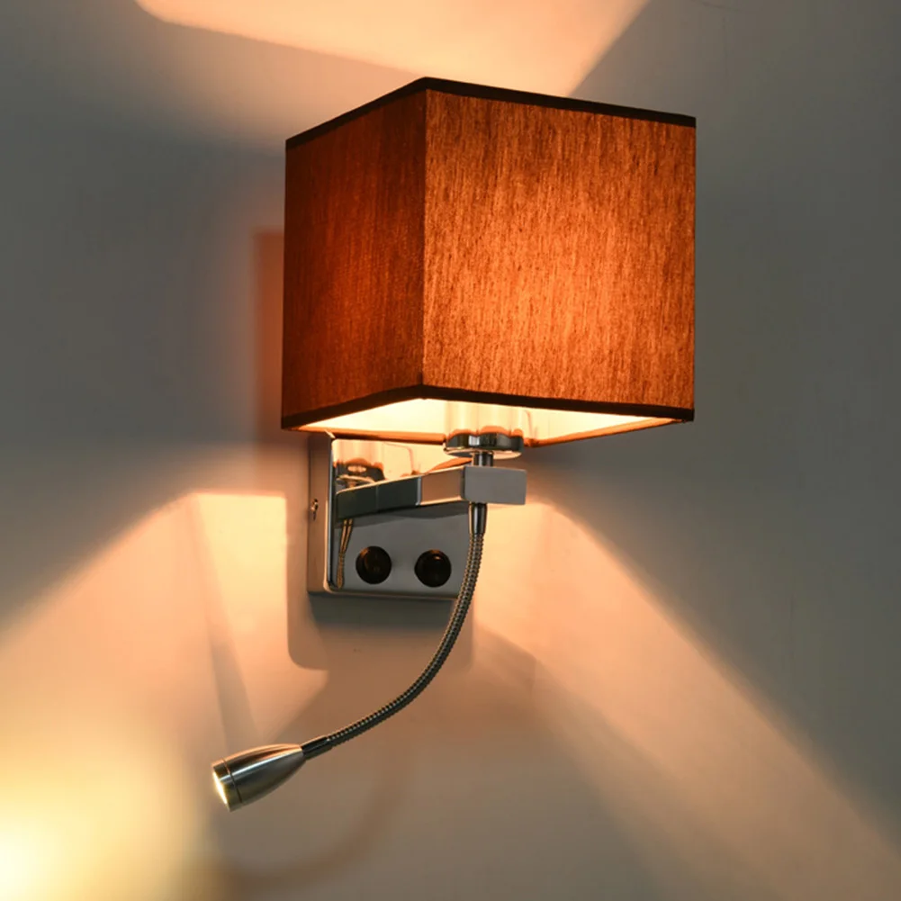 

Study Sconce Living Room Cloth Home Eye Protection Bedroom Bedside Wall Light Modern Led Adjustable Night Surface Mounted