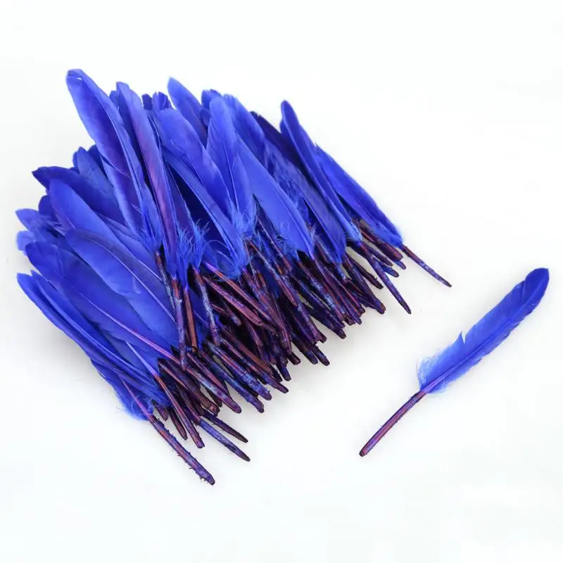 Sapphire Blue Природа гусиные перья-100 шт DIY украшения на свадьбу День рождения великолепное украшение 10-15 см/3,93-5,9 дюймов - Цвет: Sapphire Blue