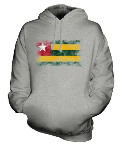 TOGO DISTRESSED флаг худи унисекс Топ тотого футбол Джерси подарок | Мужская одежда