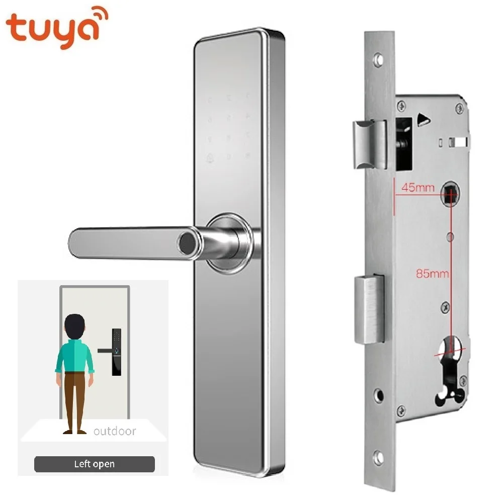Wifi приложение smart keyless Замок двери отпечатков пальцев, электронная карта паролей и ключ доступа для дома и отеля и квартиры и т. Д - Цвет: Option 2-Left Open