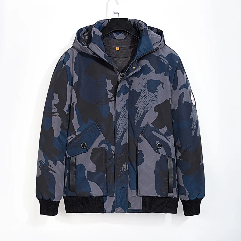 

Down Jacket Men Business Leisure Clothing Camouflage Short Money Coat Lian Cap Keep Warm Male Winter Clothes