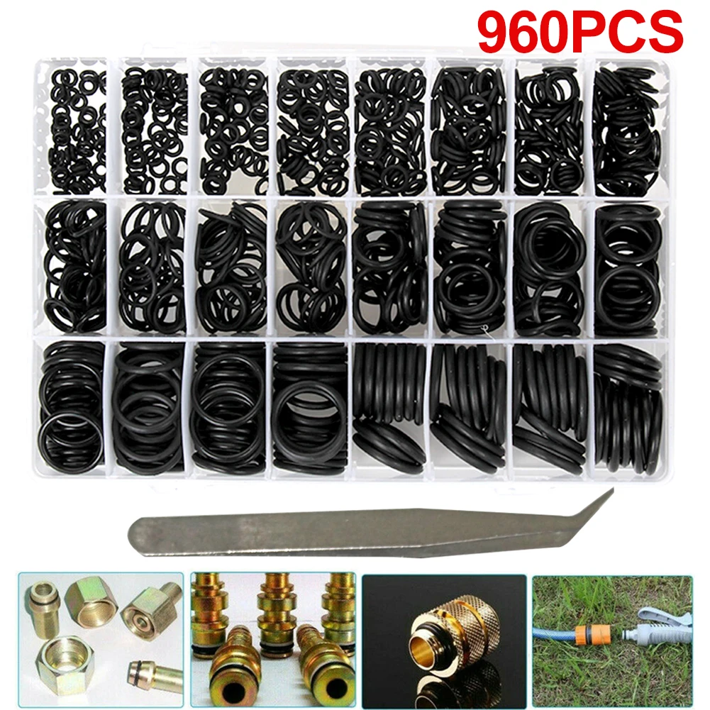 

Hot Sale 960Pcs O Ring Gasket NBR Automobile Nitrile Rubber Oil Resistant Seal Washer Seals Assortment Kit Dropshipping