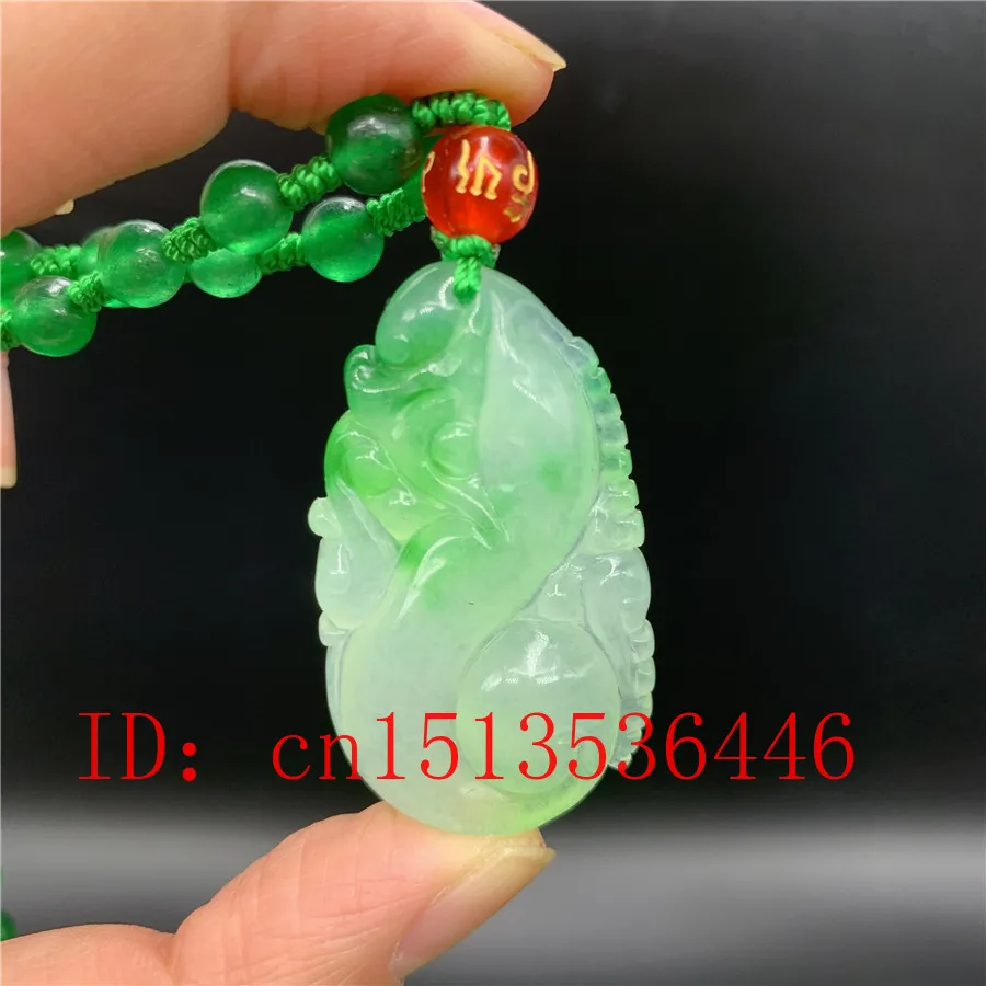 Китайский Зеленый жадеит Ruyi Jade кулон ожерелье Шарм ювелирные изделия Мода Счастливый амулет Подарки для женщин мужчин свитер цепи