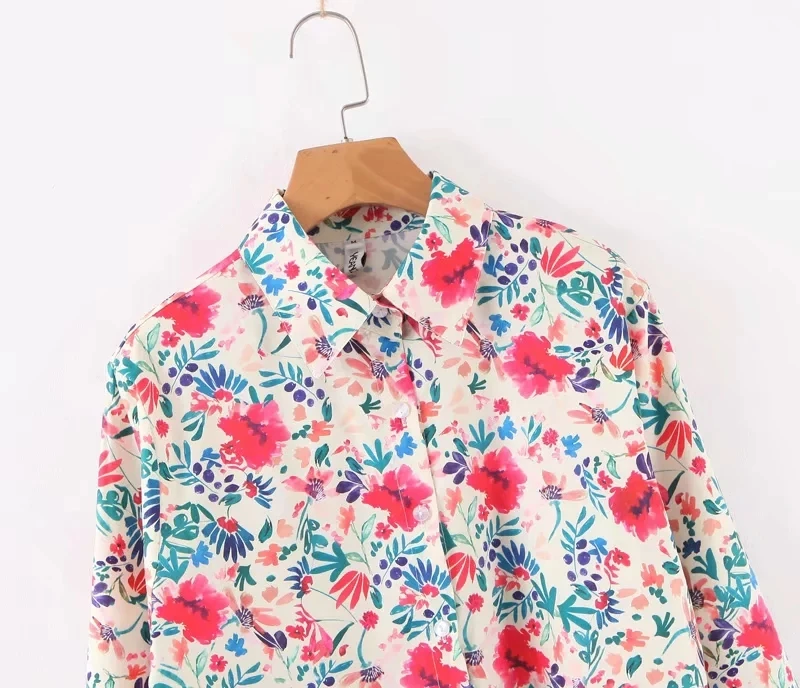 Женская винтажная блузка в стиле бохо Элегантная с длинными рукавами и