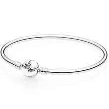 925 пробы Серебряный Pan Wonderful World Park caslel застежка гладкий браслет подходит из бисера Шарм Diy ювелирные изделия