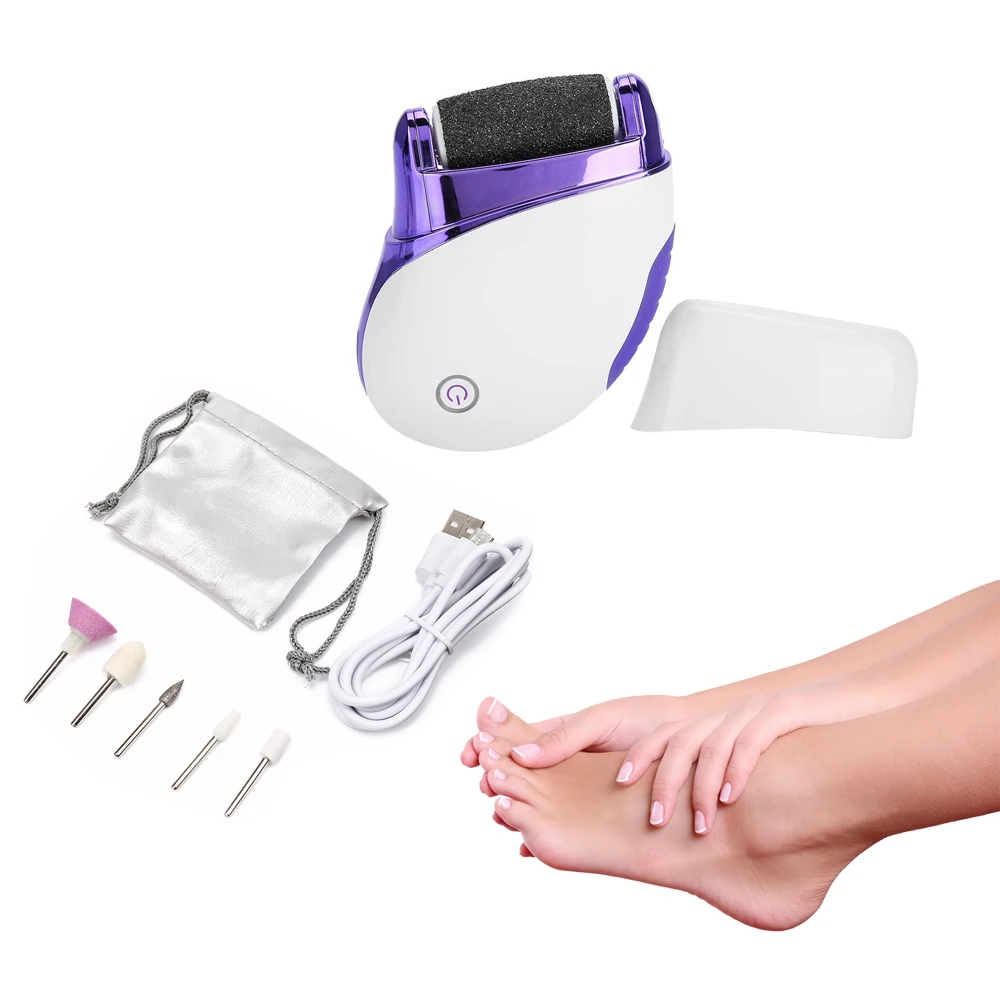 Электрический пилочка для ухода за ногами, средство для удаления омертвевшей кожи, питание от аккумулятора, usb-отшелушивающий инструмент для удаления пятки мозолей, устройство для педикюра