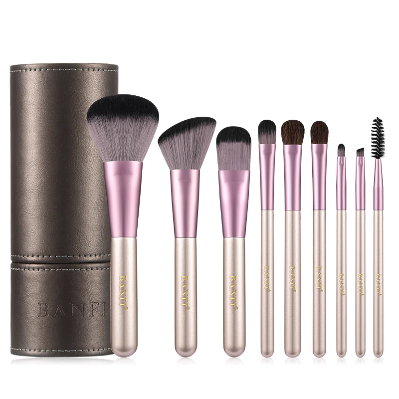 

Pro 8/9PCS Powder Brushes Set With Holder,For Face Eyeshadow Concealer Eyebrow Brush Luxury Cosmeitc Beauty Tool