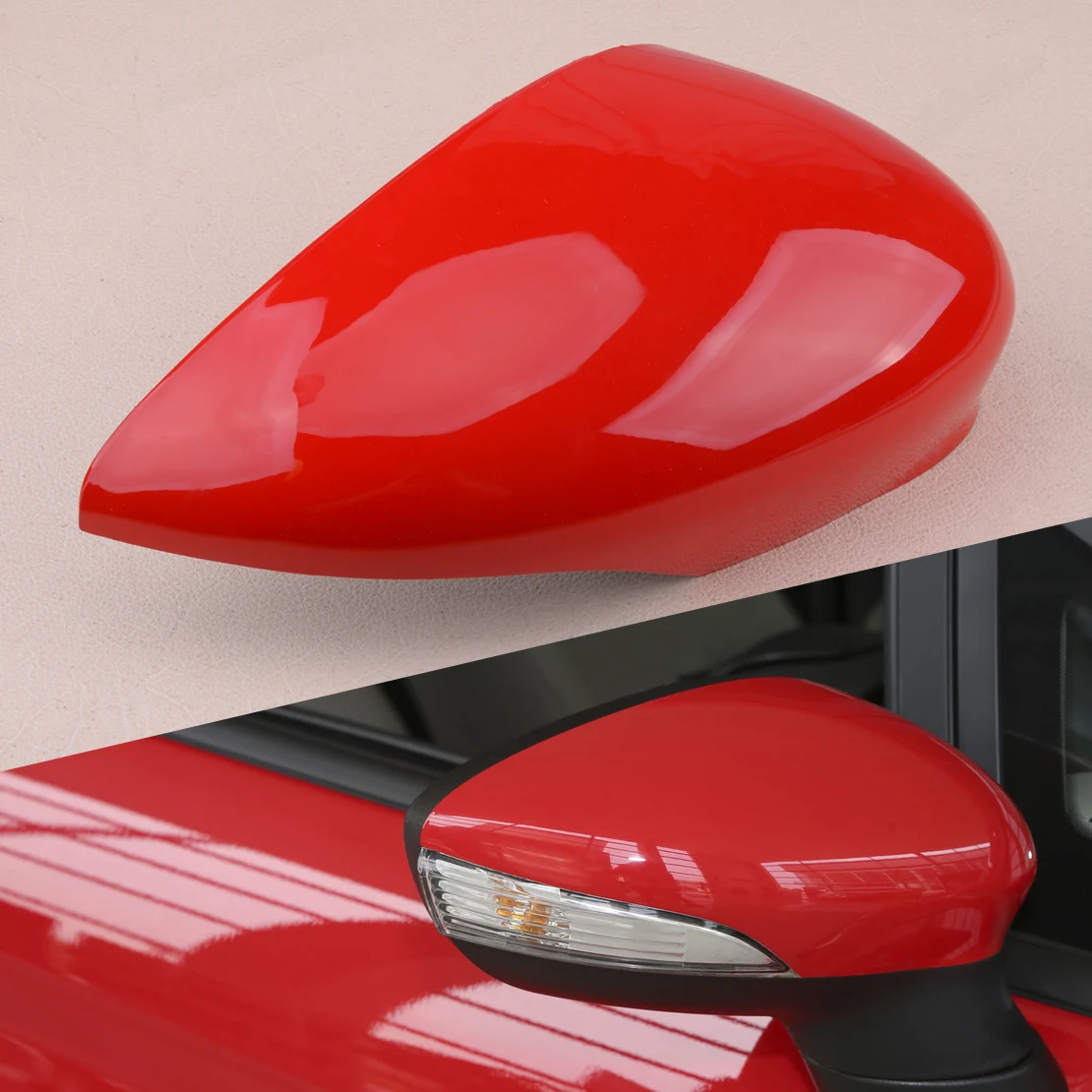 Правая сторона красное крыло Дверь Зеркало Крышка протектор подходит для Ford Fiesta