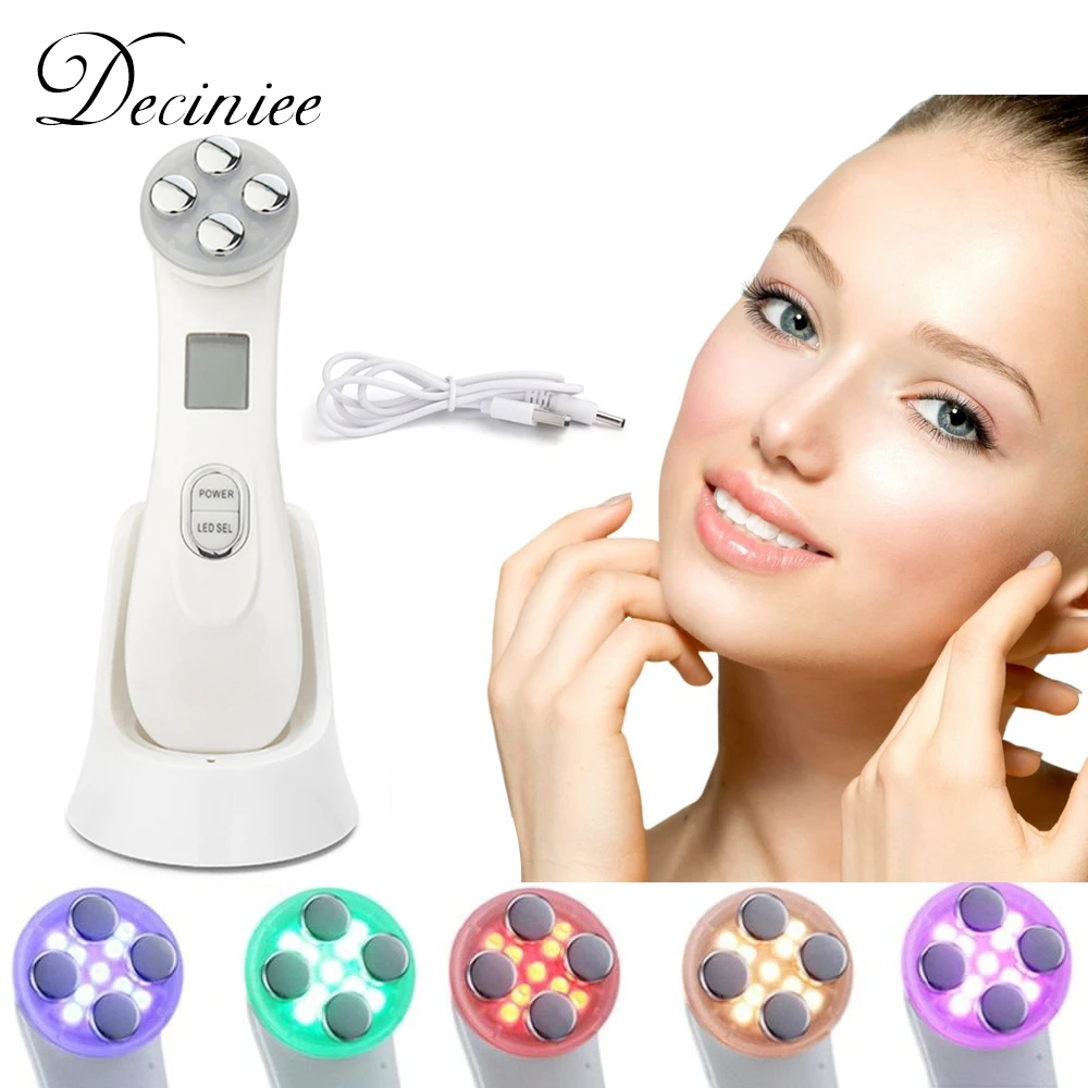 5 in 1 LED Skin Tightening Mesotherapy Facial LED Photon Skin Rejuvenation  Anti Aging RF EMS Beauty Face Lifting Massage Device|Home Use Beauty Devices|  - AliExpress