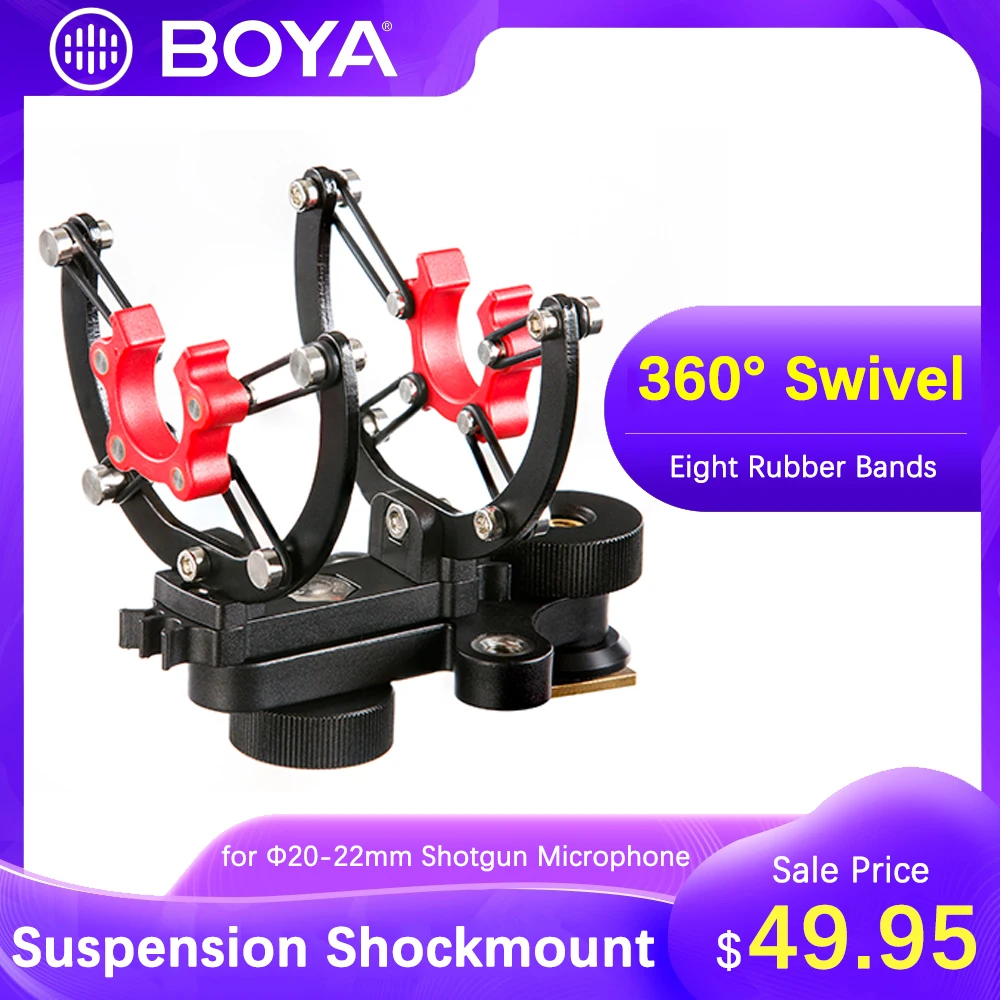 BOYA BY-C40 Shockmount для дробовика микрофона 20-22 мм Rode NTG1 NTG2 NTG3 NTG4 + BY-PVM1000L Sony Shoe Video Mic |