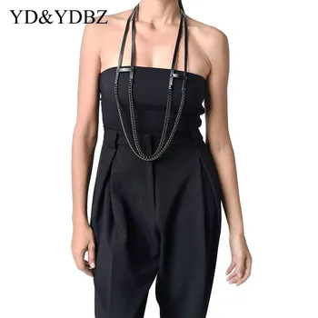 

Cool Black Necklaces Jewelry Vintage Leather Chain Designers Handcrafted Art Necklace collares Fashion Street Style Layered 2020