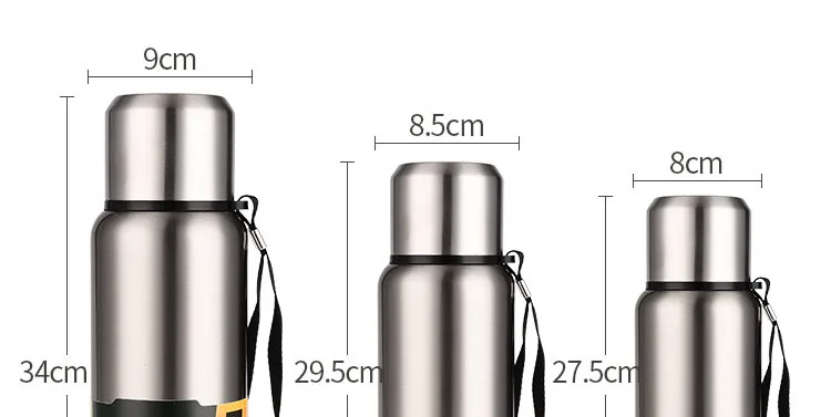 Лидер продаж 500/750/1000/1500 мл набор кастрюль с двойными стенками бутылка для воды Нержавеющая сталь путешествия бутылки