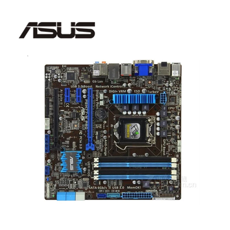 Для ASUS P8H77-M PRO Материнская плата для компьютера LGA 1155 DDR3 Intel H77 P8H77 материнская