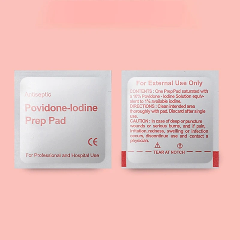 100 шт Povidone-Lodine Prep Pad герметичная Стерильная дезинфекция ран для дома путешествия на открытом воздухе лагерь аптечка Набор для маникюра