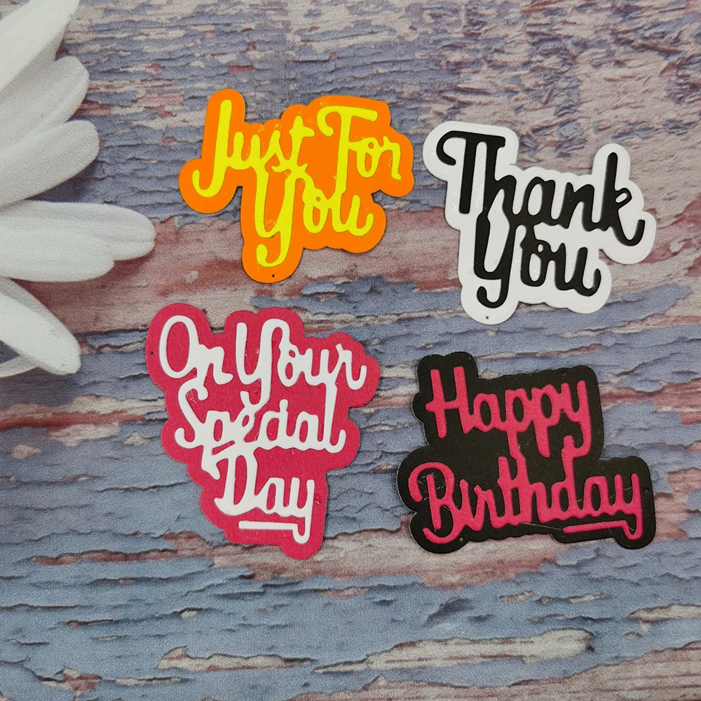 

Words Letters Die Cut Metal Cutting Dies Scrapbooking For Paper Art Card Making Decorative Craft DIY Mold Embossing Slimline Die