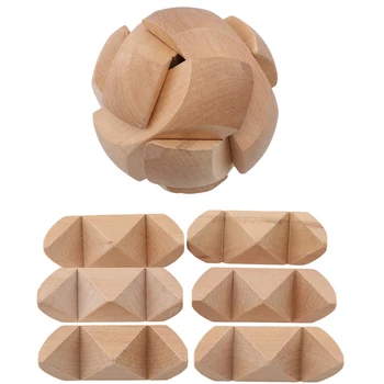 

Wooden Cube Educational Puzzles Toys Luban Lock Puzzle Brain Training Toy For Adult Children Learning Football Shape