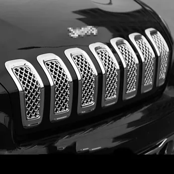 

ABS Mesh Grille Grill Insect Grilles Bug Screen Silver Racing Grills for Jeep Cherokee