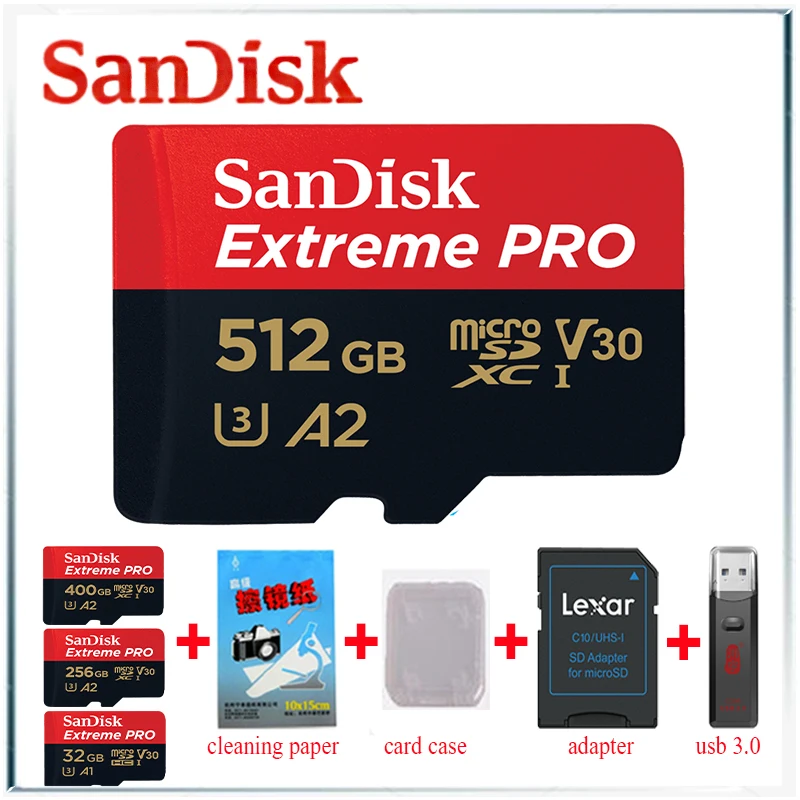 Sandisk Экстрим pro micro sd карта 256 ГБ tf карта памяти cartao de memoria tarjeta microsd 32 Гб tf карты gopro