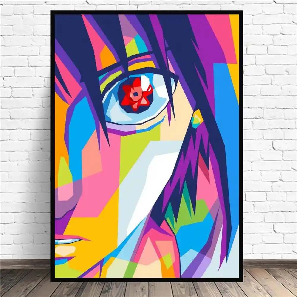 サスケ万華鏡目キャンバス絵画壁アニメアート写真プリント家の装飾壁の装飾リビングルーム 絵画 書道 Aliexpress