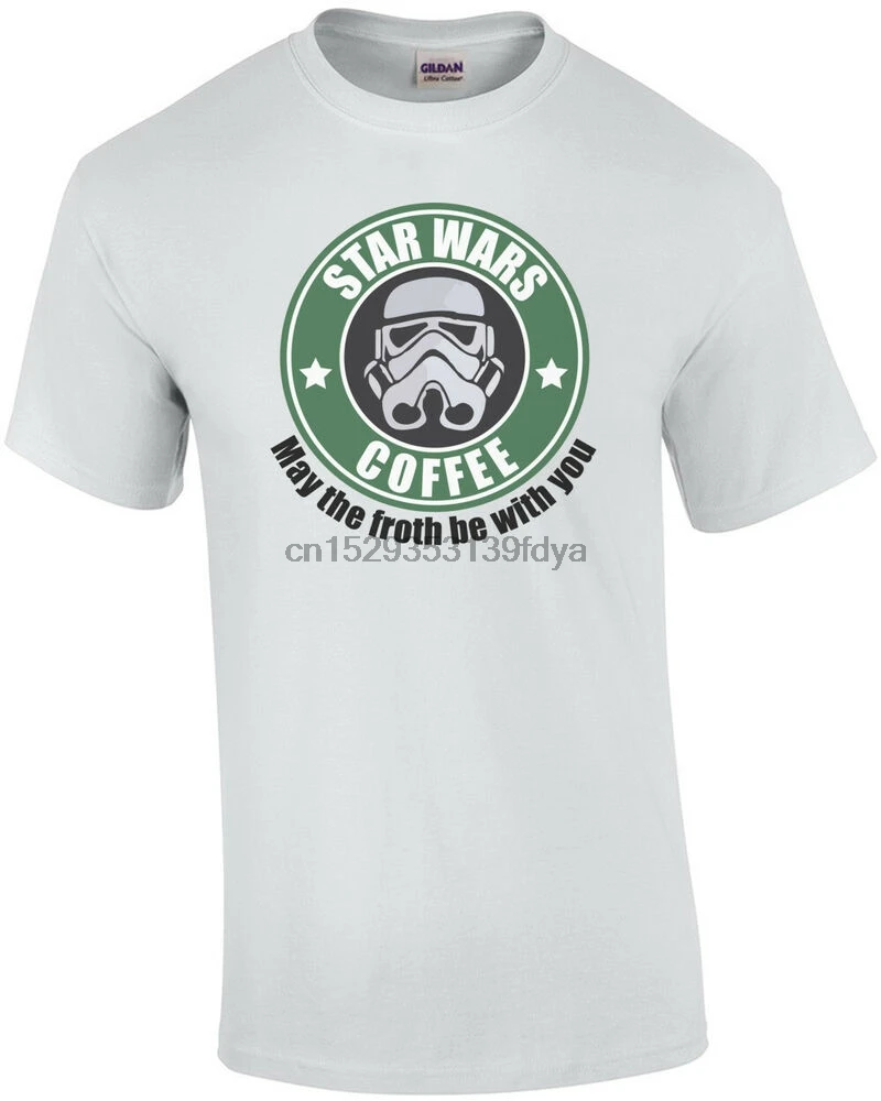 Кофейная футболка с надписью My Froth Be With You | Мужская одежда