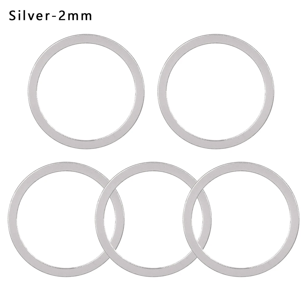 2mm 5pcs Silver 5 шт. алюминиевый сплав велосипедный маховик втулки прокладки 1~ 2,5 мм MTB велосипед Нижняя шайба кронштейна велосипед шайба для оси прокладка свободного хода зазор - Цвет: 2mm 5pcs Silver
