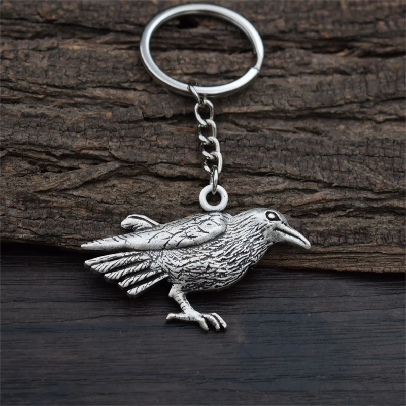 1PCS keychain Bronze Crow Raven Eye/Leaf/Yin Yang Key Ring Pendant Keyring DIY