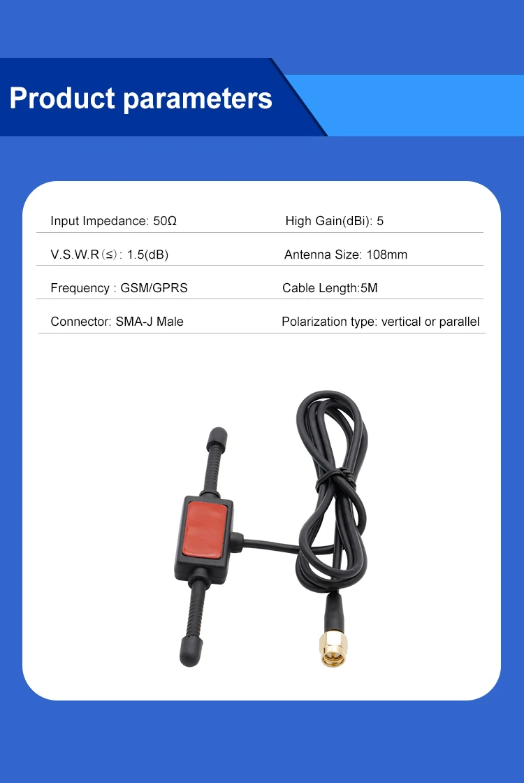В Форме Рога SMA Male 5dBi GSM антенна Т-образная патч-панель GPRS антенна с кабелем 5 м
