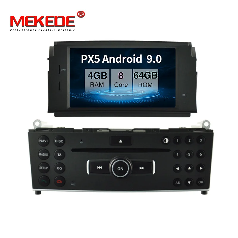 Автомобильный радиоприемник PX5 android 9 0 4 Гб + 64 ГБ GPS навигация для Mercedes Benz C200 C180 W204