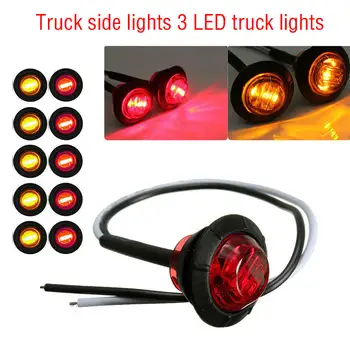 

10x 12v Amber Red+ Yellow 3/4" Bullet Clearance Side Marker Truck Trailer LED Lights