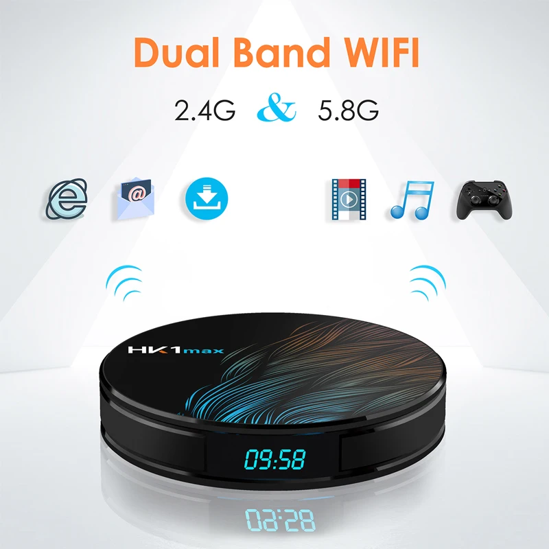 HK1 Max Smart Android tv Box 4 ГБ 128 Гб 64 Гб 32 Гб Rockchip 4K Wifi Netflix телеприставка медиаплеер 2GB16GB Android 9,0 Box