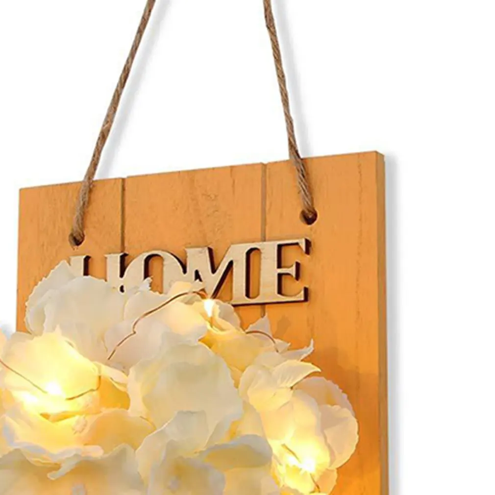 Creative Wooden Board Led Mason Jar Lantern Simulation Eternal Flower Wooden Wall Lamp Retro Garden Lantern