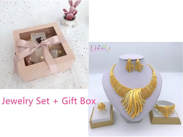 gold set and box