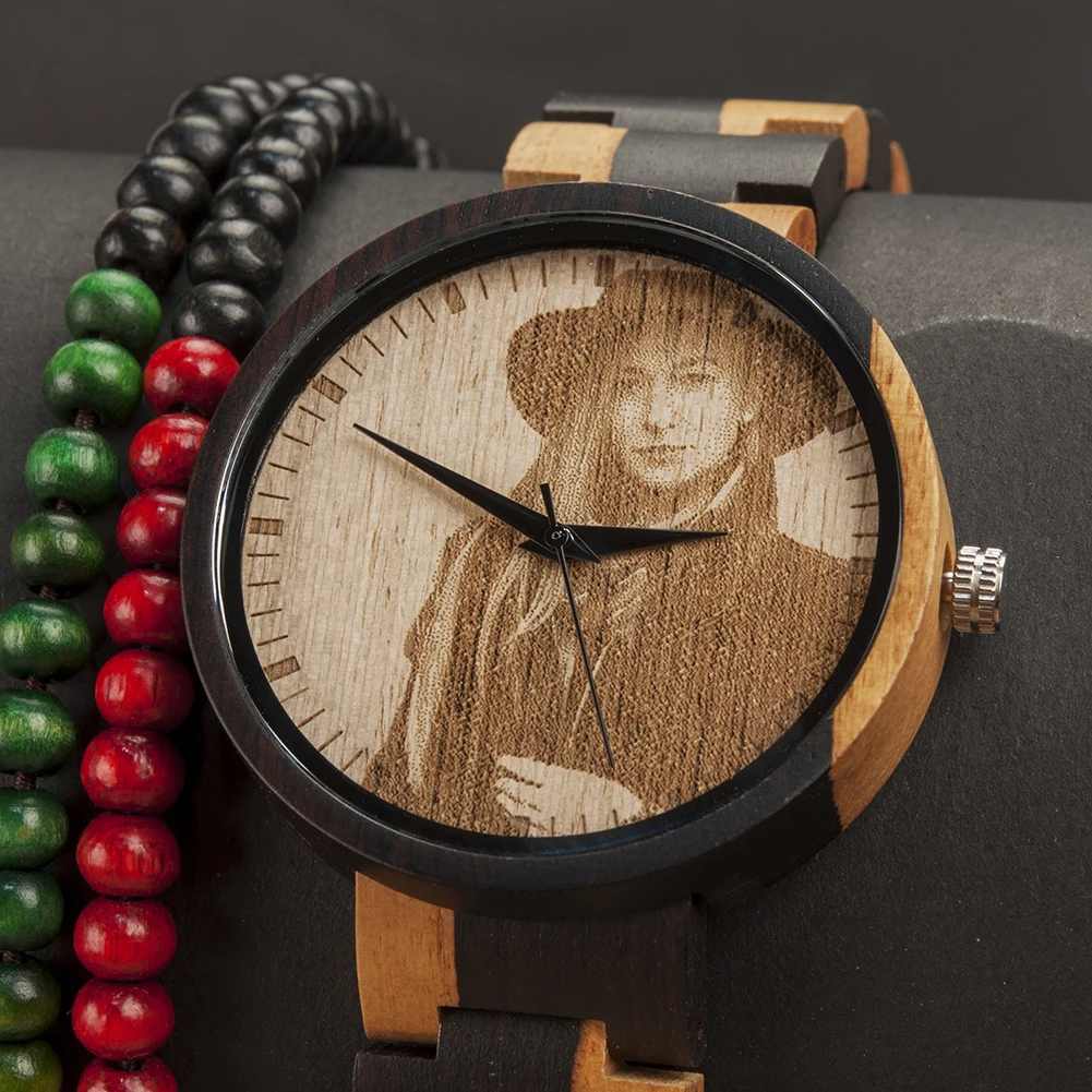 Personality Engraving Customize Watch Men BOBO BIRD Customers Photos Customization Wooden Watches Gift for Him fo reloj mujer