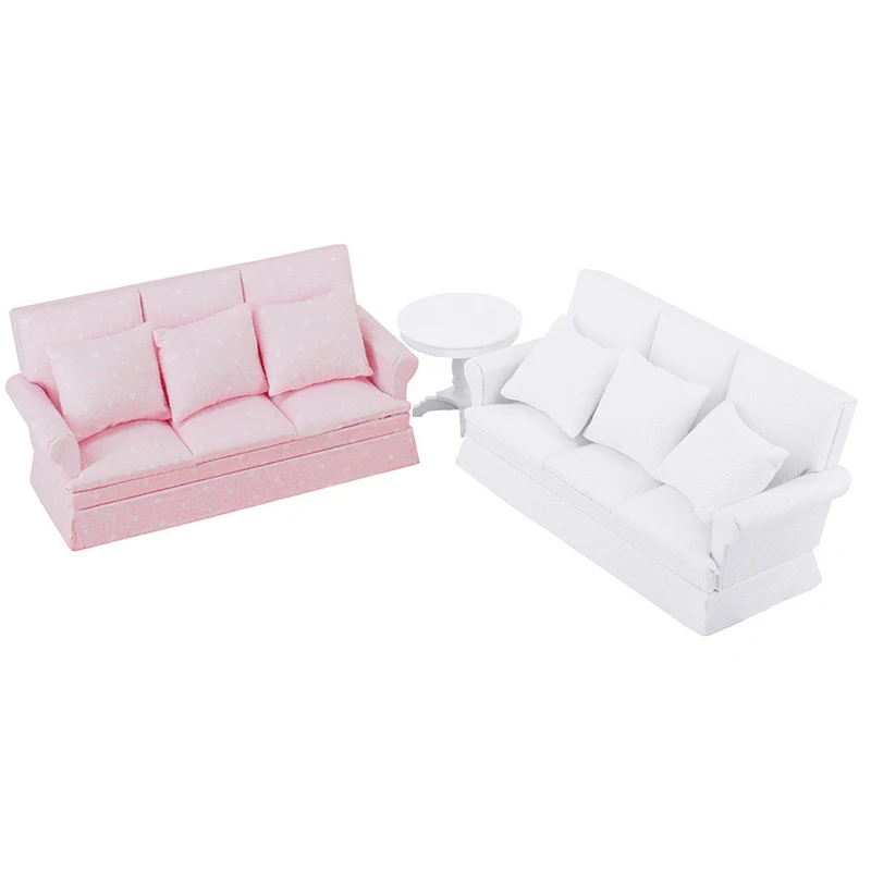 TH_ 1:12 Doll House Miniature Living Room Furniture Sofa Armchair Pillow Set San 