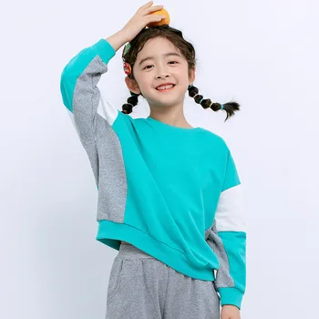 

Long Sleeve Patchwork T Shirts For Teenage Girls Sport Tees Tops Clothing New 2020 Spring Children Cotton School Sweatshirts Kid