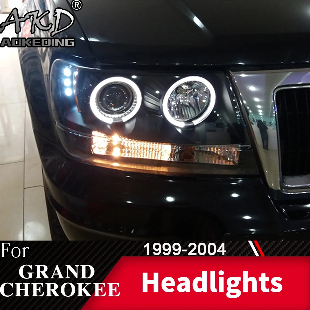 Фара для автомобиля Jeep Grand Cherokee 1999-2004 головной светильник s противотуманный светильник s дневной ходовой светильник DRL H7 светодиодный Биксеноновая лампа автомобильные аксессуары
