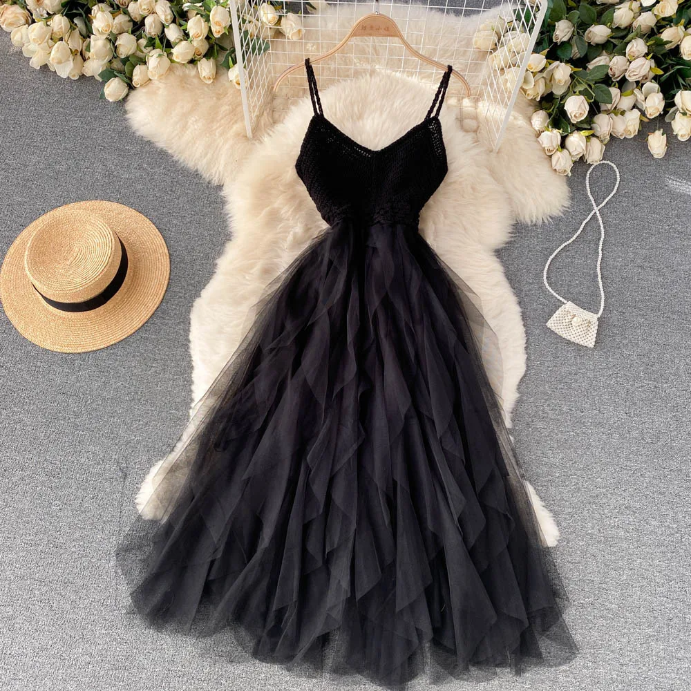 knee length dresses for ladies Dark in Love - Devil Sexy Net Deep V Neck Black - Dress - Black - Xs main image 0