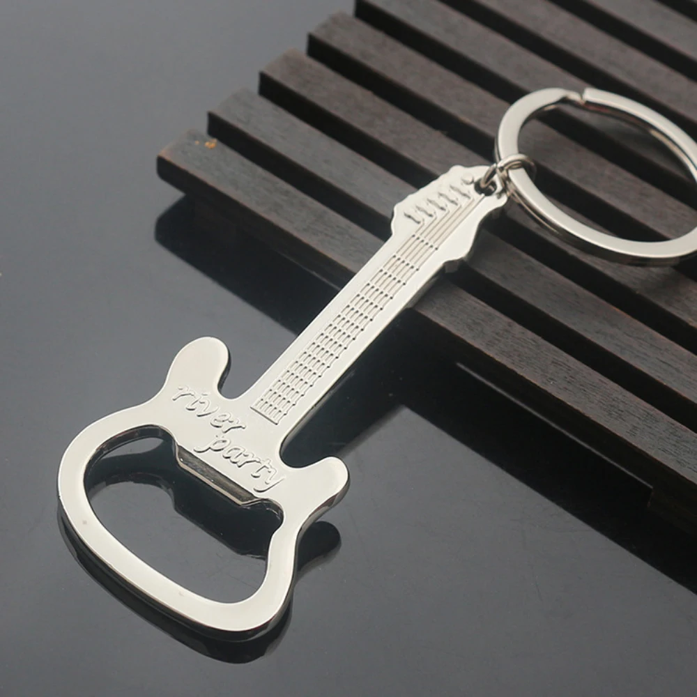 

2 style Hot Sale Gift New Design Zinc Alloy Guitar Beer Bottle opener ordinary red wine opener Keychain Keyring Key Chain