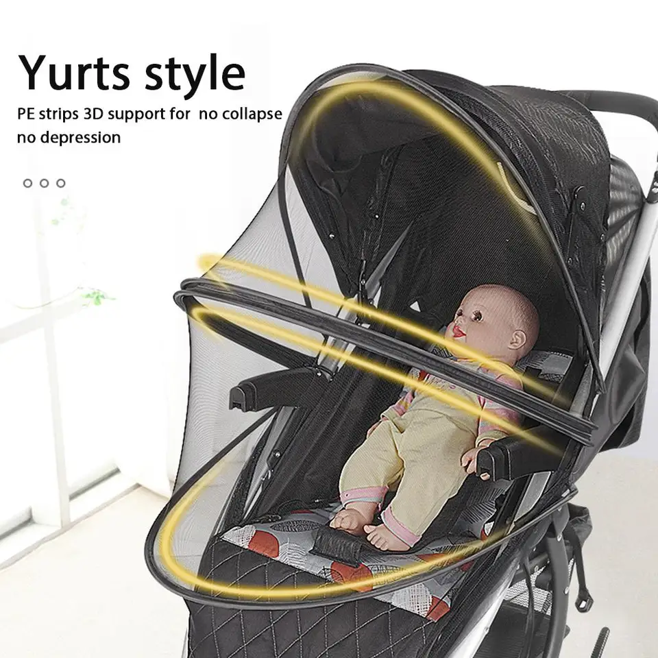 Car Seats Foldable Two-Way Zippered Mesh Mosquito Net Carriers Stylishbuy Baby Mosquito Net for Strollers