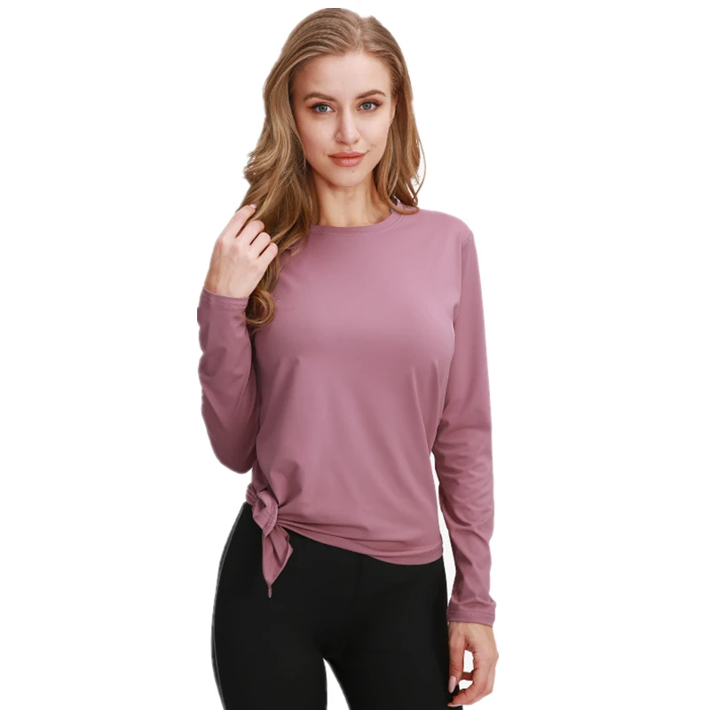 Женский топ для йоги с длинным рукавом дышащий быстросохнущий рубашка