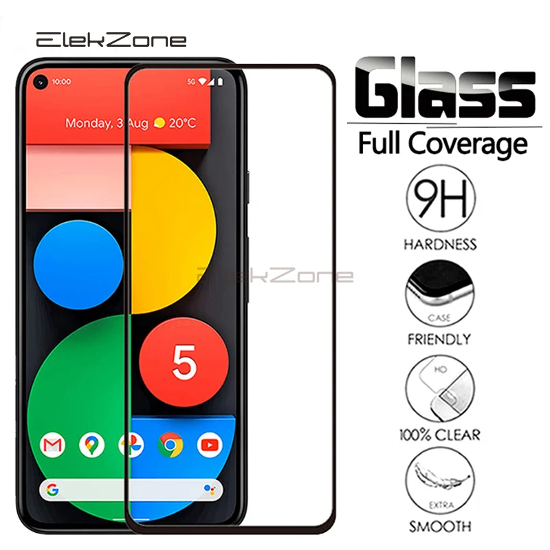 

Закаленное стекло с полной проклейкой для Google Pixel 5 GD1YQ GTT9Q 9H, защитная пленка для экрана Pixel 5, полное покрытие, 2 шт./лот